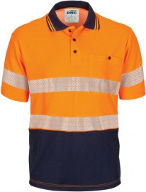 DNC3517,  HIVIS Segment Taped Cotton Backed Polo - Short Sleeve