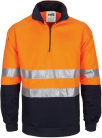 DNC3729, HiVis 1/2 Zip Fleecy with Hoop Pattern CSR Reflective Tape