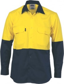 DNC3840, HiVis 2 Tone Cool-Breeze Cotton Shirt - Long sleeve