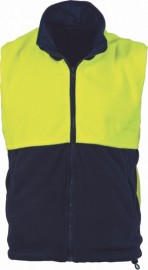 DNC 3826, HiVis Two Tone Reversible  fleecy Vest