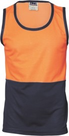 DNC3841, HIVIS Poly-Cotton Back Two Tone Singlet