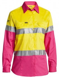 BISLEY LADIE 3M TAPE HIVIS LONG SHIRT