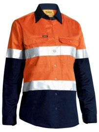 BISLEY LADIE 3M TAPE HIVIS 2 TONE SHIRT