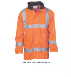 DNC 3871, HiVis D/N Breath abl e Rain Jacket with 3M R/Tape