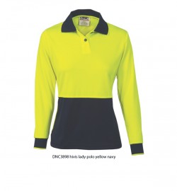 DNC,3898. Ladies HiVis Two Tone Polo Shirt - Long Sleeve